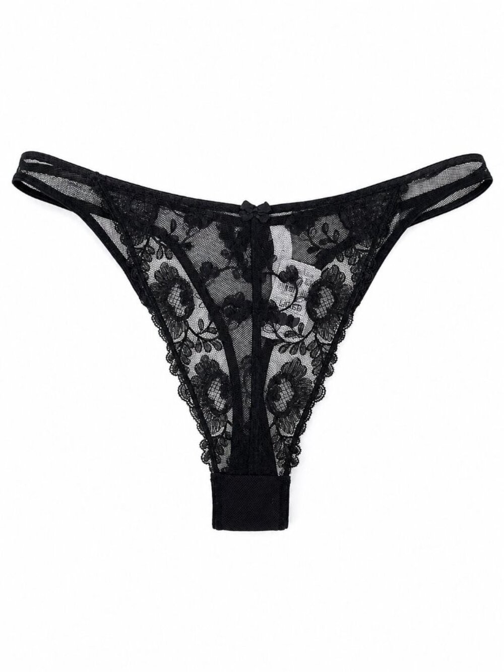 Chantelle size Large Black Lace Thong panty NEW